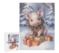 Jigsaw Puzzle for Adults 500 PCS Xmas Pig for Kids Teenagers Puzzles Brain Teaser Game Analysis And Logic for Is Ideal As A Gift 500 PCS