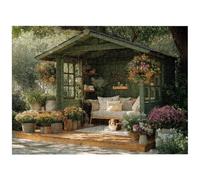 Jigsaw Puzzle for Adults 500 Pieces - Cozy Garden Cottage Landscape, Relaxing and Challenging Puzzle Game for Women and Men, Stress Relief Gift Idea