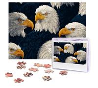 Jigsaw Puzzle for Adults 500 Pieces Personalized Photos Puzzles American Bald Eagle Puzzles with Storage Bag Challenging Picture Puzzle for Home Decor Family Wedding