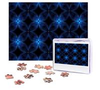 Jigsaw Puzzle for Adults 500 Pieces Personalized Photos Puzzles Blue Dark Pattern Puzzles with Storage Bag Challenging Picture Puzzle for Home Decor Family Wedding