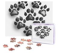 Jigsaw Puzzle for Adults 500 Pieces Personalized Photos Puzzles Dog Paw Print Love Heart Puzzles with Storage Bag Challenging Picture Puzzle for Home Decor Family Wedding