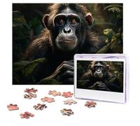 Jigsaw Puzzle for Adults 500 Pieces Personalized Photos Puzzles Monkey in Jungle Puzzles with Storage Bag Challenging Picture Puzzle for Home Decor Family Wedding