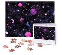 Jigsaw Puzzle for Adults 500 Pieces Personalized Photos Puzzles moon stars and planets Puzzles with Storage Bag Challenging Picture Puzzle for Home Decor Family Wedding
