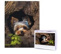 Jigsaw Puzzle for Adults 500 Pieces Wooden Puzzle Modern Art Puzzle A Little Yorkshire Terrier Challenging Puzzles Custom Picture Puzzle Personalized Photo Puzzle for Gift Family