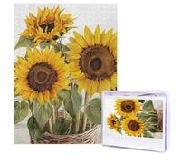 Jigsaw Puzzle for Adults 500 Pieces Wooden Puzzle Modern Art Puzzle Alluring Sunflowers Summer Challenging Puzzles Custom Picture Puzzle Personalized Photo Puzzle for Gift Family