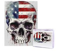 Jigsaw Puzzle for Adults 500 Pieces Wooden Puzzle Modern Art Puzzle American Flag Skull Challenging Puzzles Custom Picture Puzzle Personalized Photo Puzzle for Gift Family