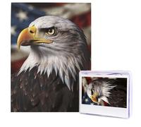 Jigsaw Puzzle for Adults 500 Pieces Wooden Puzzle Modern Art Puzzle Bald Eagle US Flag Pictures Challenging Puzzles Custom Picture Puzzle Personalized Photo Puzzle for Gift Family