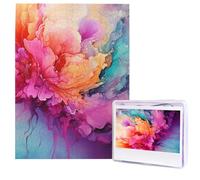 Jigsaw Puzzle for Adults 500 Pieces Wooden Puzzle Modern Art Puzzle Colorful Watercolor Painting Challenging Puzzles Custom Picture Puzzle Personalized Photo Puzzle for Gift Family