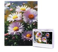 Jigsaw Puzzle for Adults 500 Pieces Wooden Puzzle Modern Art Puzzle Daisy Plants Challenging Puzzles Custom Picture Puzzle Personalized Photo Puzzle for Gift Family