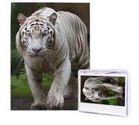 Jigsaw Puzzle for Adults 500 Pieces Wooden Puzzle Modern Art Puzzle Majestic White Bengal Tiger Challenging Puzzles Custom Picture Puzzle Personalized Photo Puzzle for Gift Family