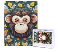 Jigsaw Puzzle for Adults 500 Pieces Wooden Puzzle Modern Art Puzzle Monkey Pattern Challenging Puzzles Custom Picture Puzzle Personalized Photo Puzzle for Gift Family