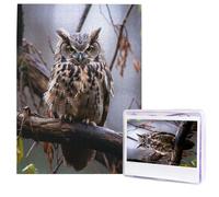 Jigsaw Puzzle for Adults 500 Pieces Wooden Puzzle Modern Art Puzzle Owl on a Branch Challenging Puzzles Custom Picture Puzzle Personalized Photo Puzzle for Gift Family