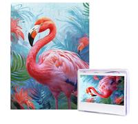 Jigsaw Puzzle for Adults 500 Pieces Wooden Puzzle Modern Art Puzzle Painted Flamingo Challenging Puzzles Custom Picture Puzzle Personalized Photo Puzzle for Gift Family