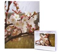 Jigsaw Puzzle for Adults 500 Pieces Wooden Puzzle Modern Art Puzzle Plum Tree Blossom Challenging Puzzles Custom Picture Puzzle Personalized Photo Puzzle for Gift Family