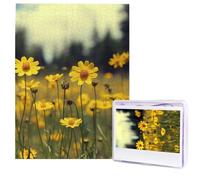 Jigsaw Puzzle for Adults 500 Pieces Wooden Puzzle Modern Art Puzzle Summer Yellow Flowers Challenging Puzzles Custom Picture Puzzle Personalized Photo Puzzle for Gift Family