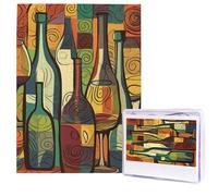 Jigsaw Puzzle for Adults 500 Pieces Wooden Puzzle Modern Art Puzzle Wine Bottle Art Challenging Puzzles Custom Picture Puzzle Personalized Photo Puzzle for Gift Family