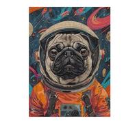 Jigsaw Puzzle for Adults 52x38cm/1000pcs Animal Pug Astronaut Space Jigsaw for Adults Relaxing Games Stress Reliever Unique Gifts for Birthday And Christmas 52x38cm/1000pcs