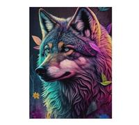 Jigsaw Puzzle for Adults 52x38cm/1000pcs Colorful Wolf Animals Jigsaws for Adults Toy Wall Decor Precision Cutting Parent-child Interaction 52x38cm/1000pcs