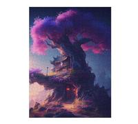 Jigsaw Puzzle for Adults 52x38cm/1000pcs Enchanted Tree House -2 Puzzles for Adults Relax Games Enhance Memory Difficult And Challenge 52x38cm/1000pcs