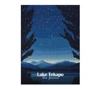 Jigsaw Puzzle for Adults 52x38cm/1000pcs Lake Tekapo Night Sky Jigsaw for Adults Relax Games For Family Fun Parent-child Interaction 52x38cm/1000pcs