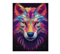 Jigsaw Puzzle for Adults 52x38cm/1000pcs Polygon Wolf Wall Art Jigsaw for Adults Relax Games For Family Fun Parent-child Interaction 52x38cm/1000pcs