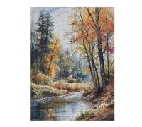 Jigsaw Puzzle for Adults 52x38cm/1000pcs Whispering Autumn Stream Jigsaw for Adults Relaxing Games Stress Reliever Unique Gifts for Birthday And Christmas 52x38cm/1000pcs