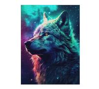 Jigsaw Puzzle for Adults 52x38cm/1000pcs Wolf Night Galaxy Aurora Jigsaw for Adults Relaxing Games Stress Reliever Unique Gifts for Birthday And Christmas 52x38cm/1000pcs
