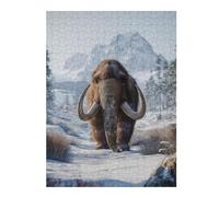 Jigsaw Puzzle for Adults 52x38cm/1000pcs Woolly Mammoth in Snowy Landscape Jigsaw for Adults Relax Games For Family Fun Parent-child Interaction 52x38cm/1000pcs