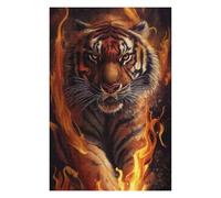 Jigsaw Puzzle for Adults 75x50cm/1000pcs Angry Tiger Fire Animal Jigsaws for Adults Toy Wall Decor Precision Cutting Parent-child Interaction 75x50cm/1000pcs