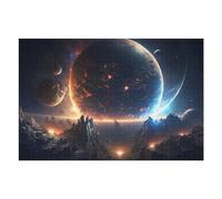 Jigsaw Puzzle for Adults 75x50cm/1000pcs Distant Planet Glows in Space Puzzles for Adults Relax Games Enhance Memory Difficult And Challenge 75x50cm/1000pcs