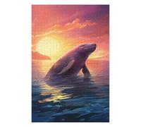Jigsaw Puzzle for Adults 75x50cm/1000pcs Dolphin Sunset Jigsaws for Adults Toy Wall Decor Precision Cutting Parent-child Interaction 75x50cm/1000pcs