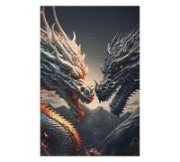 Jigsaw Puzzle for Adults 75x50cm/1000pcs Dragon Duel Mythical Clash Puzzles for Adults Relax Games Enhance Memory Difficult And Challenge 75x50cm/1000pcs
