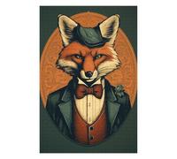 Jigsaw Puzzle for Adults 75x50cm/1000pcs Fox Gentleman Animal Art Jigsaw for Adults Relax Games For Family Fun Parent-child Interaction 75x50cm/1000pcs