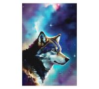 Jigsaw Puzzle for Adults 75x50cm/1000pcs Galactic Wolf Portrait -9 Jigsaw for Adults Hands-on Game Wall Decoration Parent-child Interaction 75x50cm/1000pcs