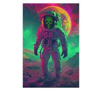 Jigsaw Puzzle for Adults 75x50cm/1000pcs Neon Skull Astronaut Jigsaw for Adults Relax Games For Family Fun Parent-child Interaction 75x50cm/1000pcs