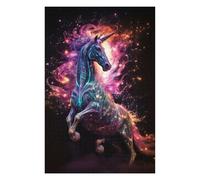 Jigsaw Puzzle for Adults 75x50cm/1000pcs Neon Unicorn Loves Nebulae Jigsaw for Adults Hands-on Game Wall Decoration Parent-child Interaction 75x50cm/1000pcs