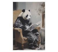 Jigsaw Puzzle for Adults 75x50cm/1000pcs Panda Reading A Newspaper Jigsaw for Adults Relax Games For Family Fun Parent-child Interaction 75x50cm/1000pcs