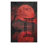 Jigsaw Puzzle for Adults 75x50cm/1000pcs Red Full Moon Holy Lake Jigsaw for Adults Hands-on Game Wall Decoration Parent-child Interaction 75x50cm/1000pcs