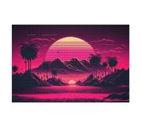 Jigsaw Puzzle for Adults 75x50cm/1000pcs Vibrant Retro Sunset Landscape -1 Puzzles for Adults Relax Games Enhance Memory Difficult And Challenge 75x50cm/1000pcs