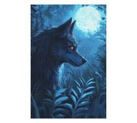 Jigsaw Puzzle for Adults 75x50cm/1000pcs Wolf Under Moonlight Puzzle for Adults Family Game Home Decoration Birthday And Unique Gifts 75x50cm/1000pcs