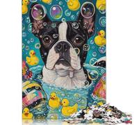 Jigsaw Puzzle for Adults A Boston Terrier Dog 500 Piece Jigsaw Puzzles Wooden Puzzle for Adults& Age 18 Years Up Educational Game 500pcs (52x38cm)
