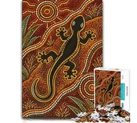 Jigsaw Puzzle for Adults Aboriginal Dot Art Lizard-1 1000pcs (70x50cm) | For winter days with time to puzzle: Adult jigsaw puzzle with 1000 pieces offers a longer activity for the holidays.