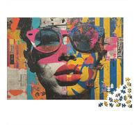 Jigsaw Puzzle for Adults, Abstract Graffiti Art Print-5, 1000 Pieces, 38x26cm/1000pcs; Low-dust White Pieces for Sorting; Relaxed Solo Time at Home