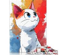 Jigsaw Puzzle for Adults Adventurous Kitten 1000 Piece Jigsaw Puzzles Wooden Puzzles for Adults& Teens Age 18 Years Up Challenging Game 1000pcs (75x50cm)