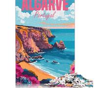 Jigsaw Puzzle for Adults Algarve Coast Portugal 1000 Pieces Jigsaw Puzzle Paper Puzzle Suitable for Adults And 18 And Up Family Puzzle Game 38x26cm/1000pcs