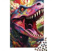 Jigsaw Puzzle for Adults Ancient Dinosaurs 500 Pieces Jigsaw Puzzle Wooden Puzzle Suitable for Adults And 18 And Up Family Puzzle Game 500pcs (52x38cm)