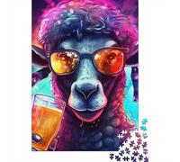 Jigsaw Puzzle for Adults Animal Alpaca 1000 Pieces Jigsaw Puzzle Wooden Puzzle Suitable for Adults And 18 And Up Family Puzzle Game 1000pcs (75x50cm)