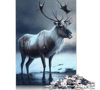 Jigsaw Puzzle for Adults Arctic Reindeer 500 Pieces Jigsaw Puzzle Wooden Puzzle Suitable for Adults And 18 And Up Family Puzzle Game 500pcs (52x38cm)