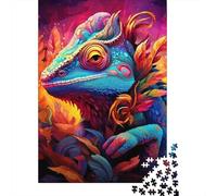 Jigsaw Puzzle for Adults Art Chameleon 500 Pieces Jigsaw Puzzle Wooden Puzzle Suitable for Adults And 18 And Up Family Puzzle Game 500pcs (52x38cm)