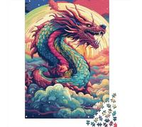 Jigsaw Puzzle for Adults Art Flying Dragons 500 Pieces Jigsaw Puzzle Wooden Puzzle Suitable for Adults And 18 And Up Family Puzzle Game 500pcs (52x38cm)